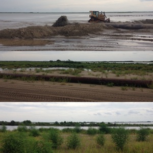 Long distance sediment pipeline and marsh creation project. Monica Barra, 2015
